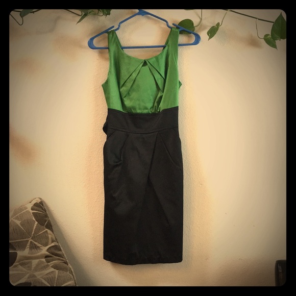 Dresses & Skirts - Black and green apron dress.